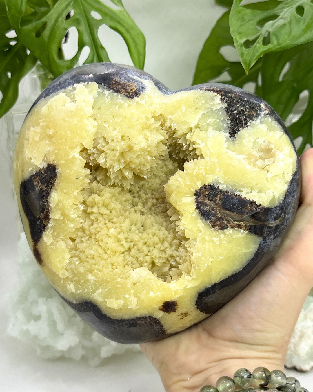 XL Septarian Druzy Heart UV Reactive