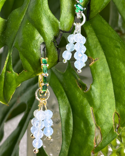 Aquamarine Triple Sparkle Charm PAIR