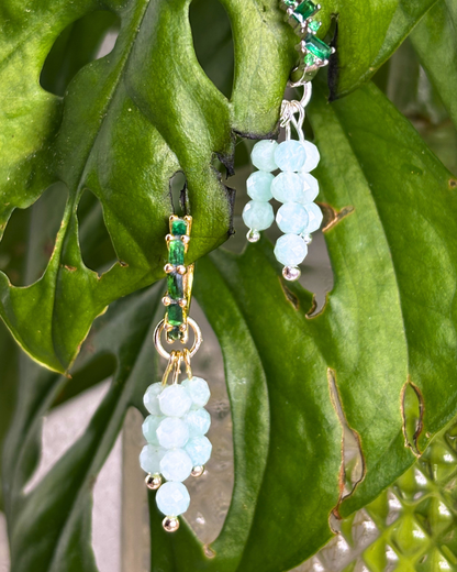 Amazonite Triple Sparkle Charm PAIR