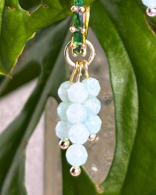 Amazonite Triple Sparkle Charm PAIR
