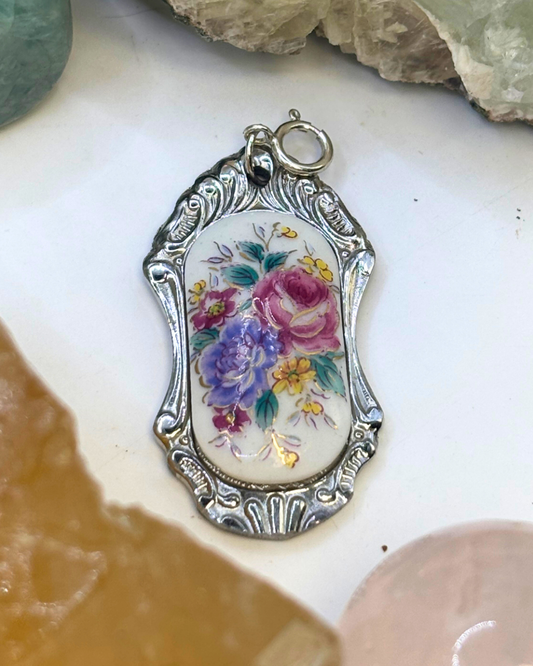 Summer Flowers Silver Spoon Charm