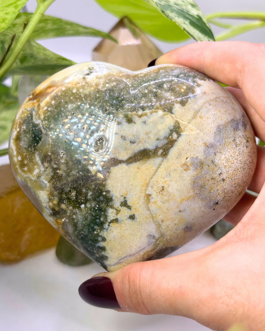 Large Ocean Jasper Heart