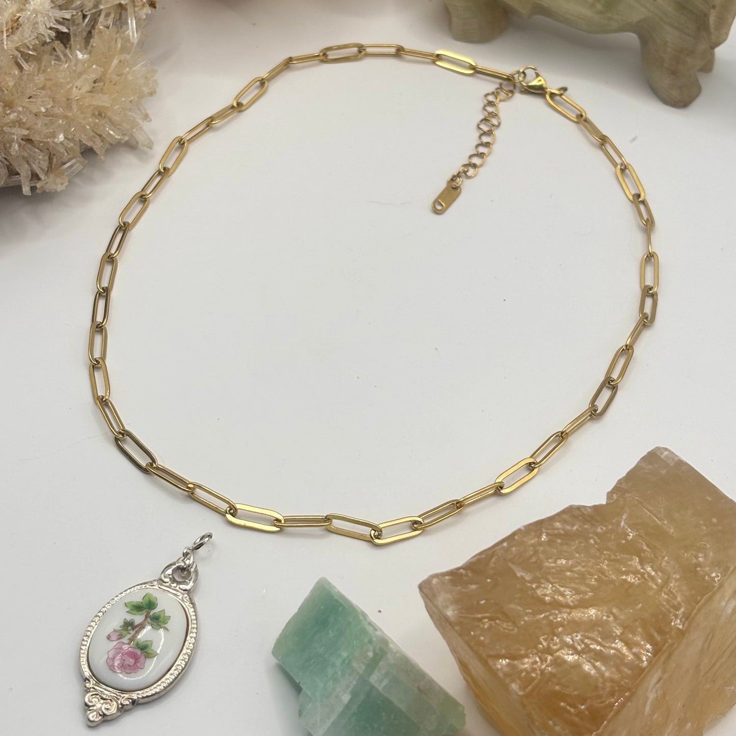 Short Gold Paperclip Chain Necklace