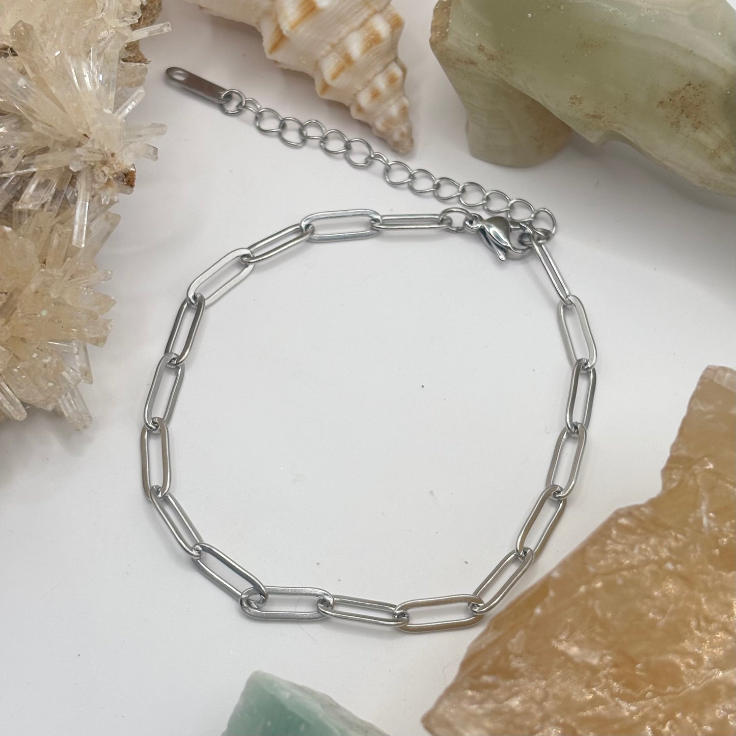 Medium Silver Paperclip Chain Bracelet