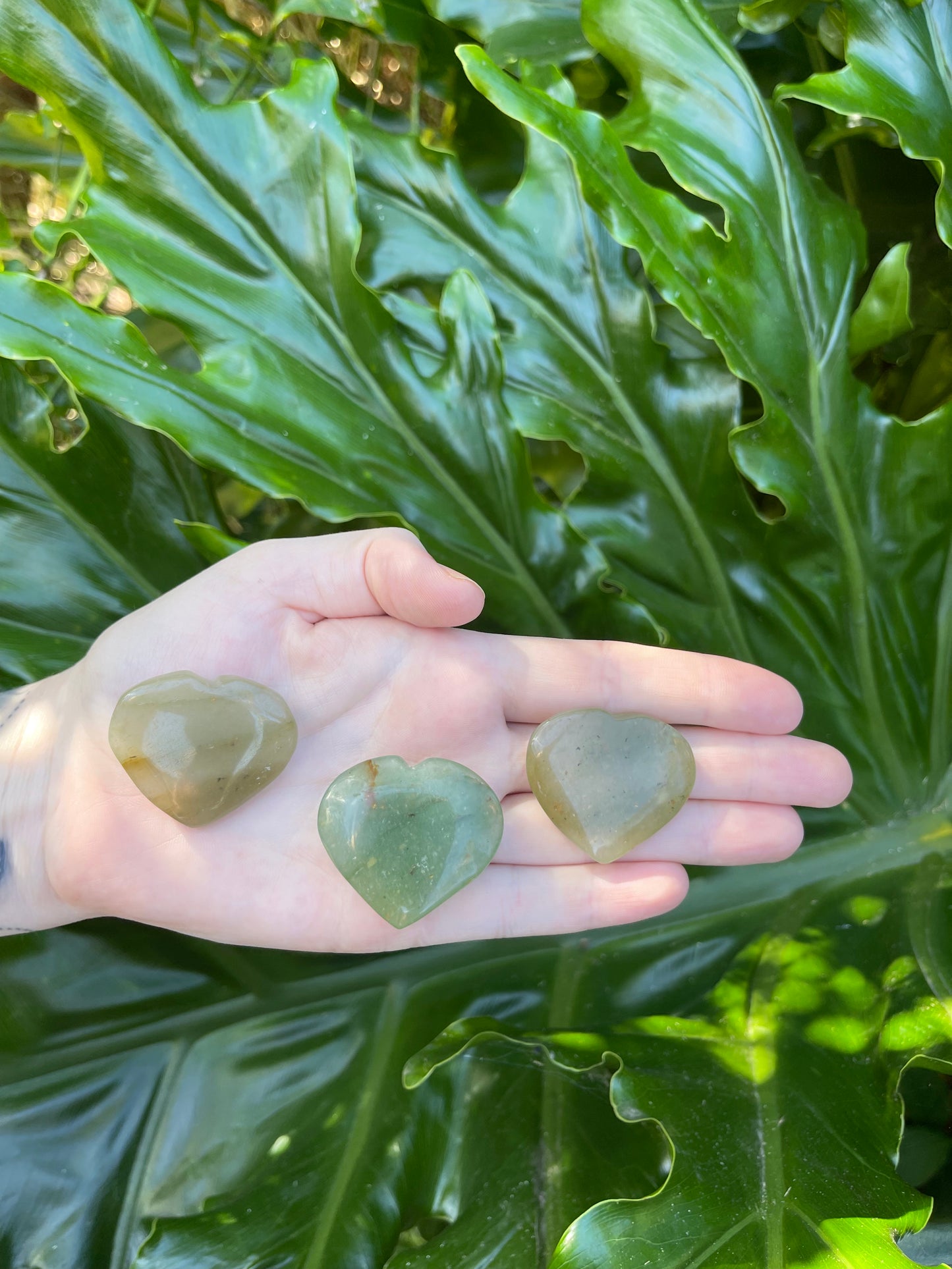 Green Aventurine Flat Heart