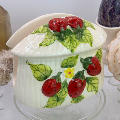 Handpainted Strawberry Mushroom Napkin Holder