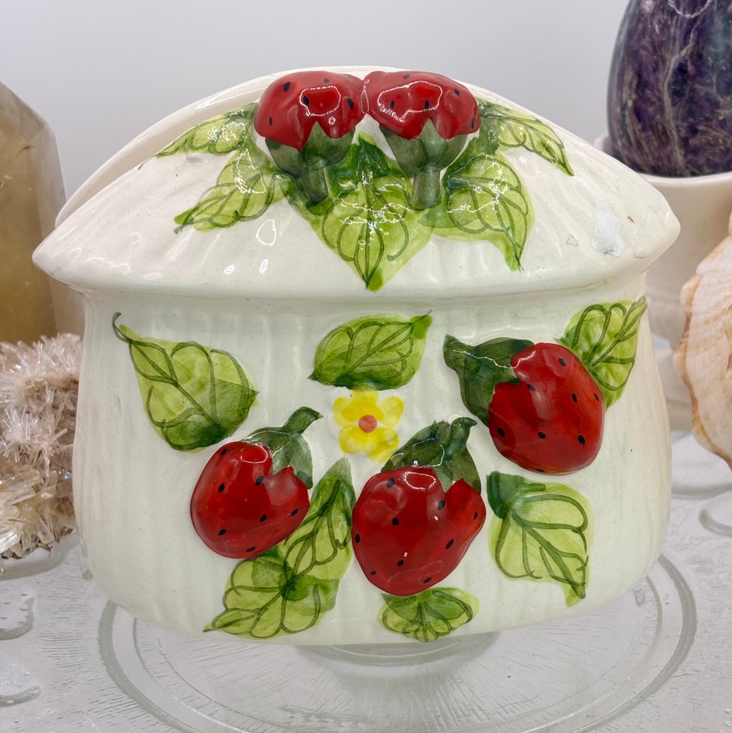 Handpainted Strawberry Mushroom Napkin Holder