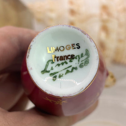 Limoges France Miniature Vase Green