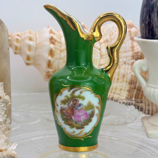 Limoges France Miniature Vase Green