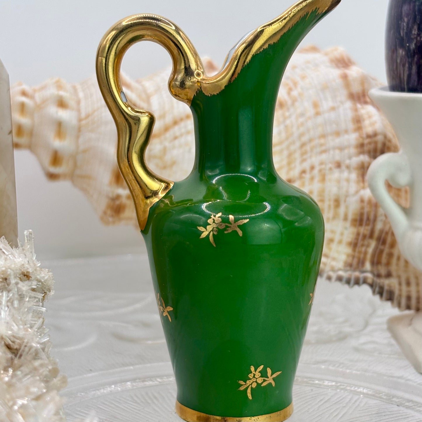 Limoges France Miniature Vase Green