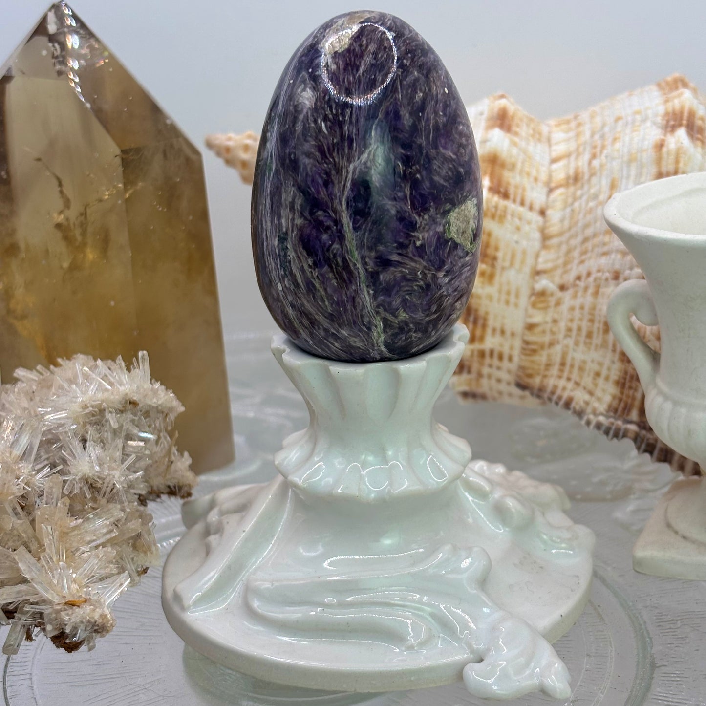 Vintage Porcelain Floral Candlestick Holder