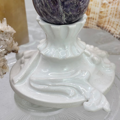 Vintage Porcelain Floral Candlestick Holder