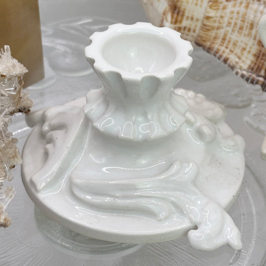 Vintage Porcelain Floral Candlestick Holder