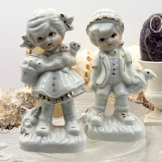 Porcelain Boy & Girl Figurines