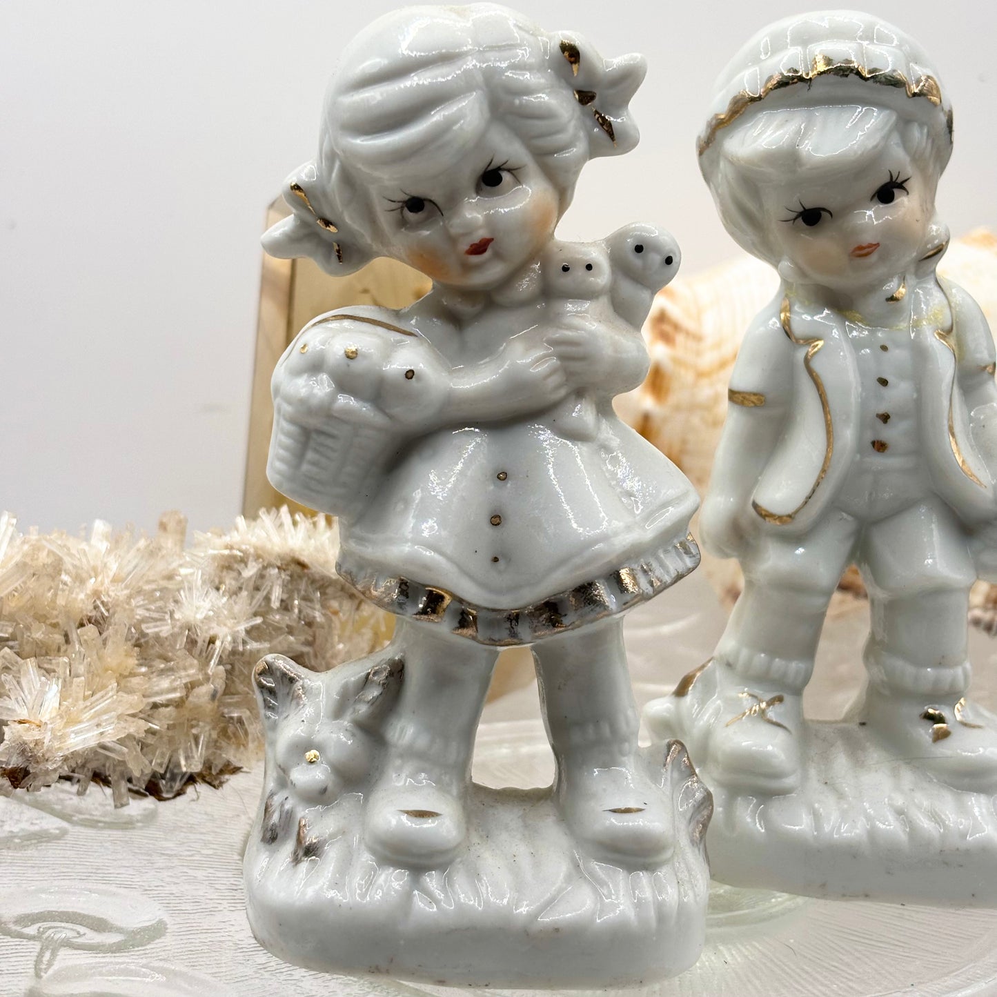 Porcelain Boy & Girl Figurines