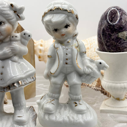 Porcelain Boy & Girl Figurines