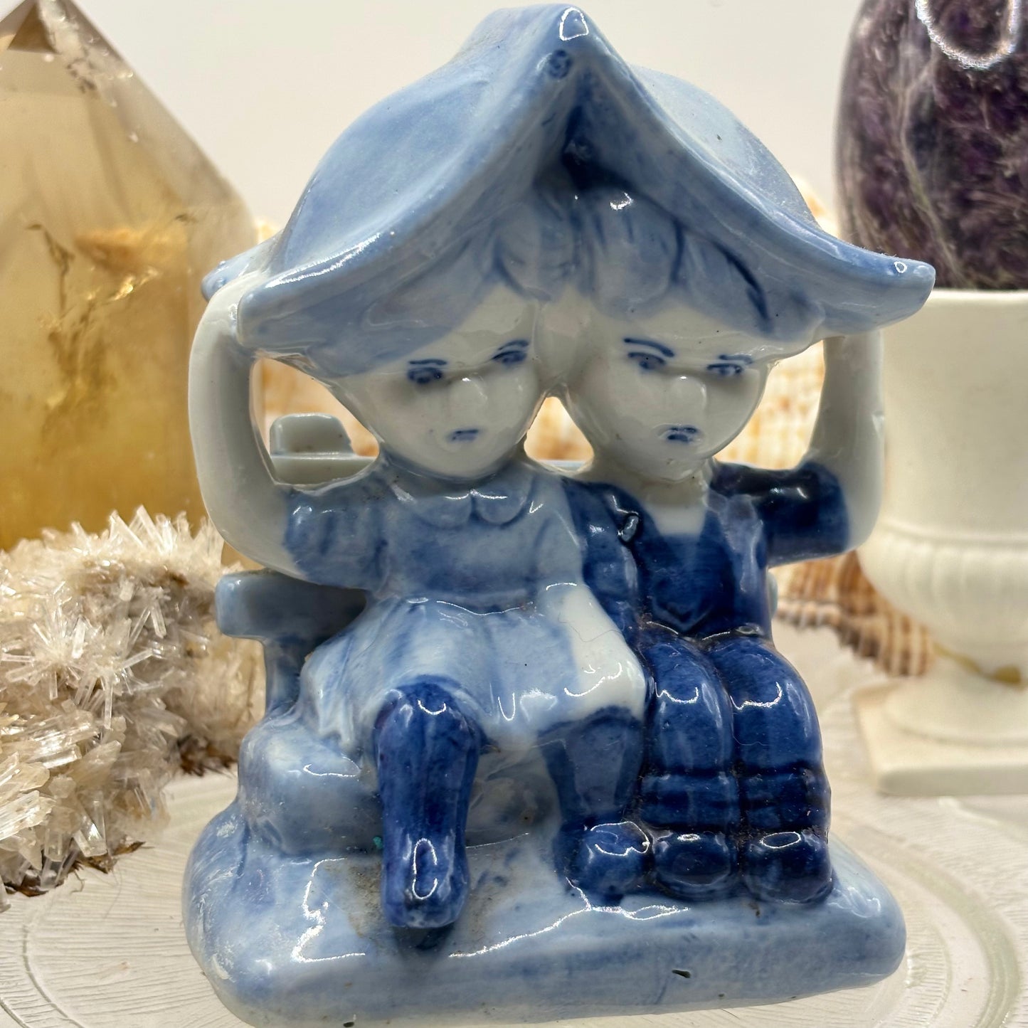 Porcelain Delft Blue Children Figurine