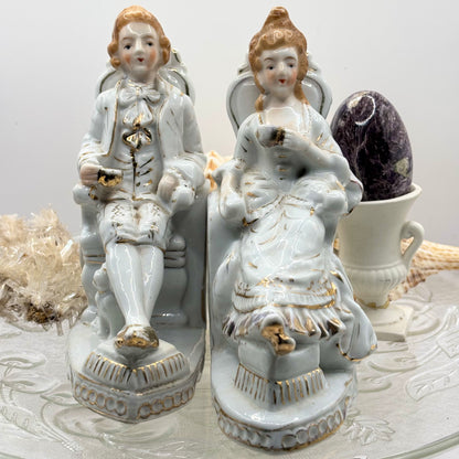 Porcelain Royal Couple Bookends