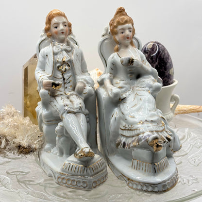 Porcelain Royal Couple Bookends