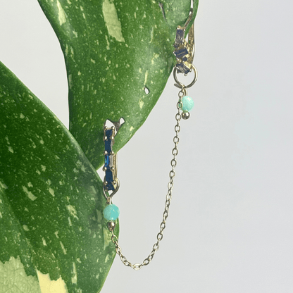 The Guide Crystals Gold | 1 PC Single Amazonite Aphrodite Chain Crystal Earring Charm