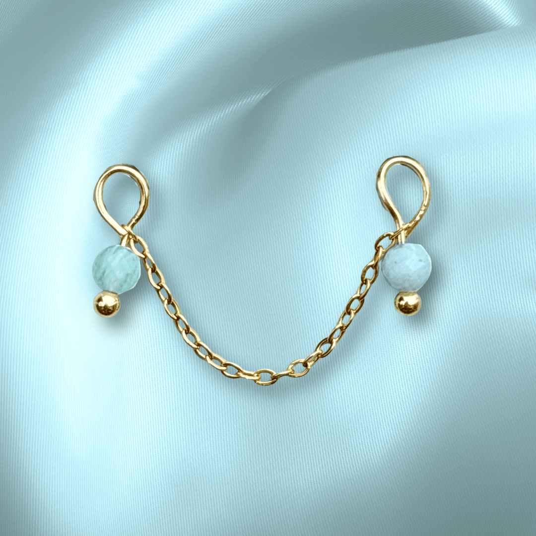 The Guide Crystals Amazonite Aurora Chain Crystal Earring Charm