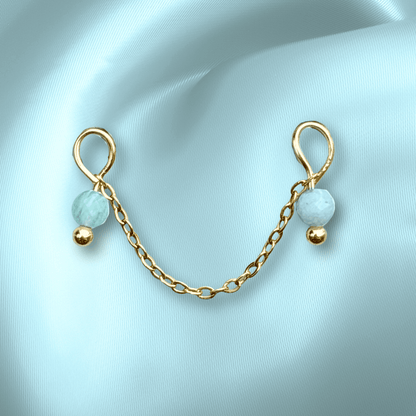 The Guide Crystals Amazonite Aurora Chain Crystal Earring Charm