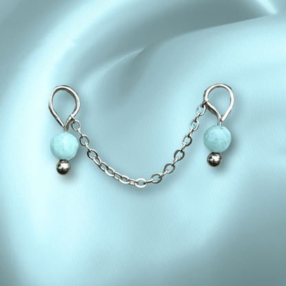 The Guide Crystals Amazonite Aurora Chain Crystal Earring Charm