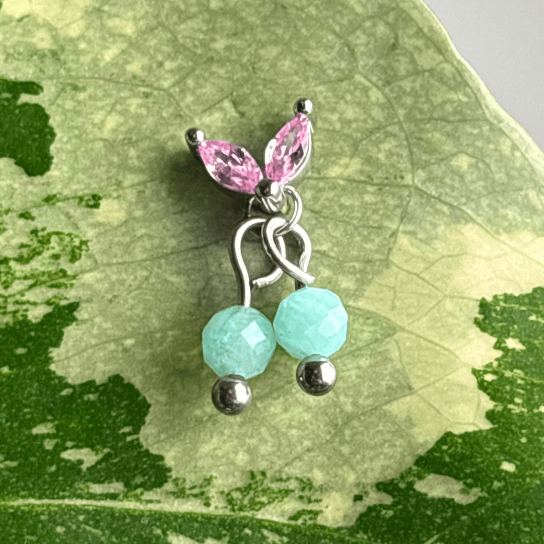 The Guide Crystals Silver | 1 PC Single Amazonite Cherry Charm for Stud Earrings