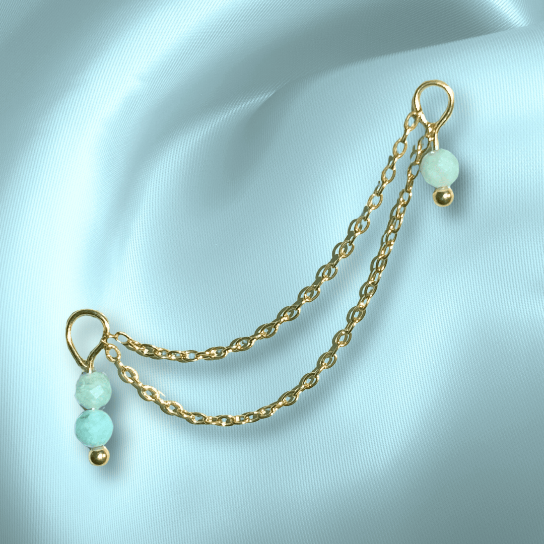 The Guide Crystals Amazonite Cordellia Chain Crystal Earring Charm