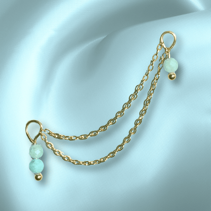 The Guide Crystals Amazonite Cordellia Chain Crystal Earring Charm