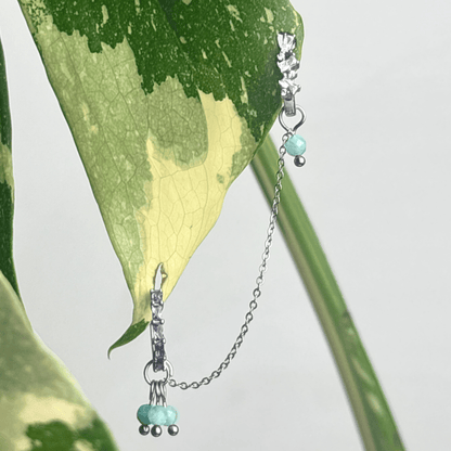 The Guide Crystals Silver | 1 PC Single Amazonite Grape Chain Earring Charm