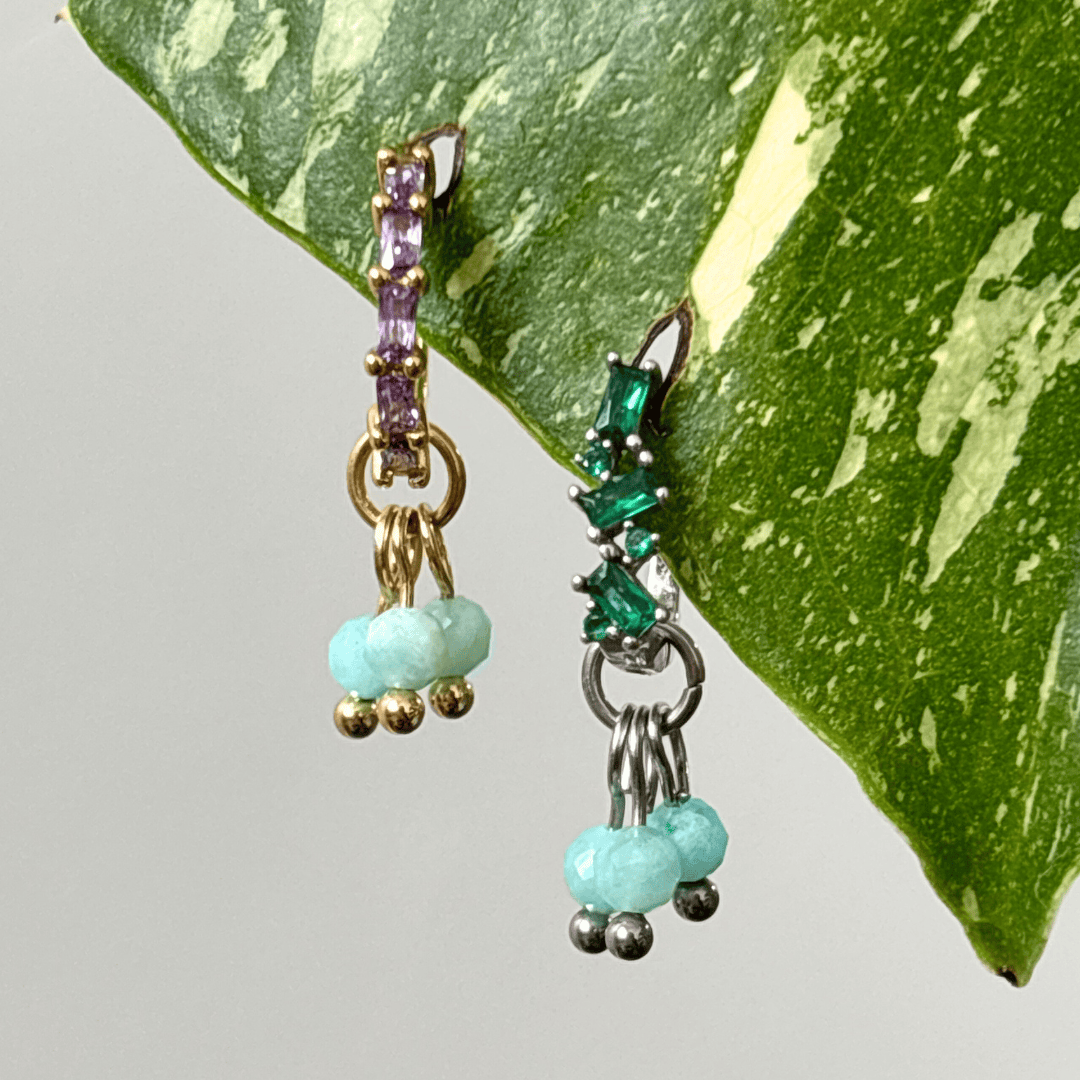 The Guide Crystals Amazonite Grape Crystal Earring Charm