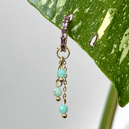 The Guide Crystals Gold | 1 PC Single Amazonite Lily of the Valley Crystal Earring Charm