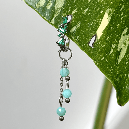 The Guide Crystals Silver | 1 PC Single Amazonite Lily of the Valley Crystal Earring Charm