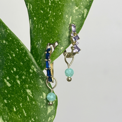 The Guide Crystals Gold Amazonite Single Dew Drop Crystal Earring Charms