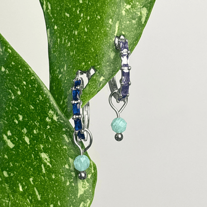 The Guide Crystals Silver Amazonite Single Dew Drop Crystal Earring Charms