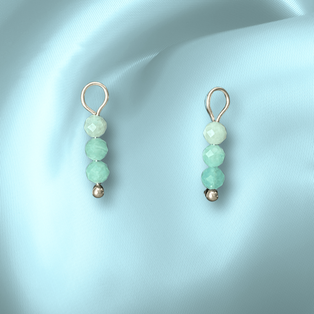 The Guide Crystals Amazonite Triple Dew Drop Crystal Earring Charms
