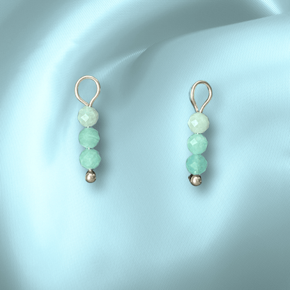 The Guide Crystals Amazonite Triple Dew Drop Crystal Earring Charms