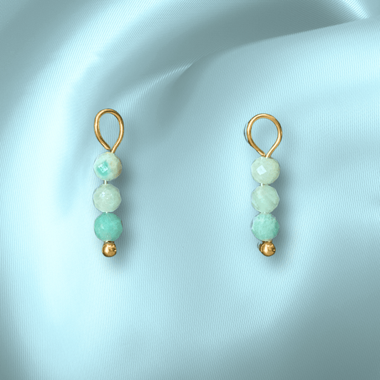 The Guide Crystals Amazonite Triple Dew Drop Crystal Earring Charms