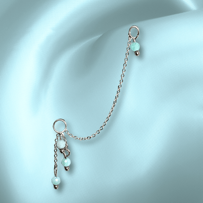 The Guide Crystals Amazonite Waterfall Earring Chain