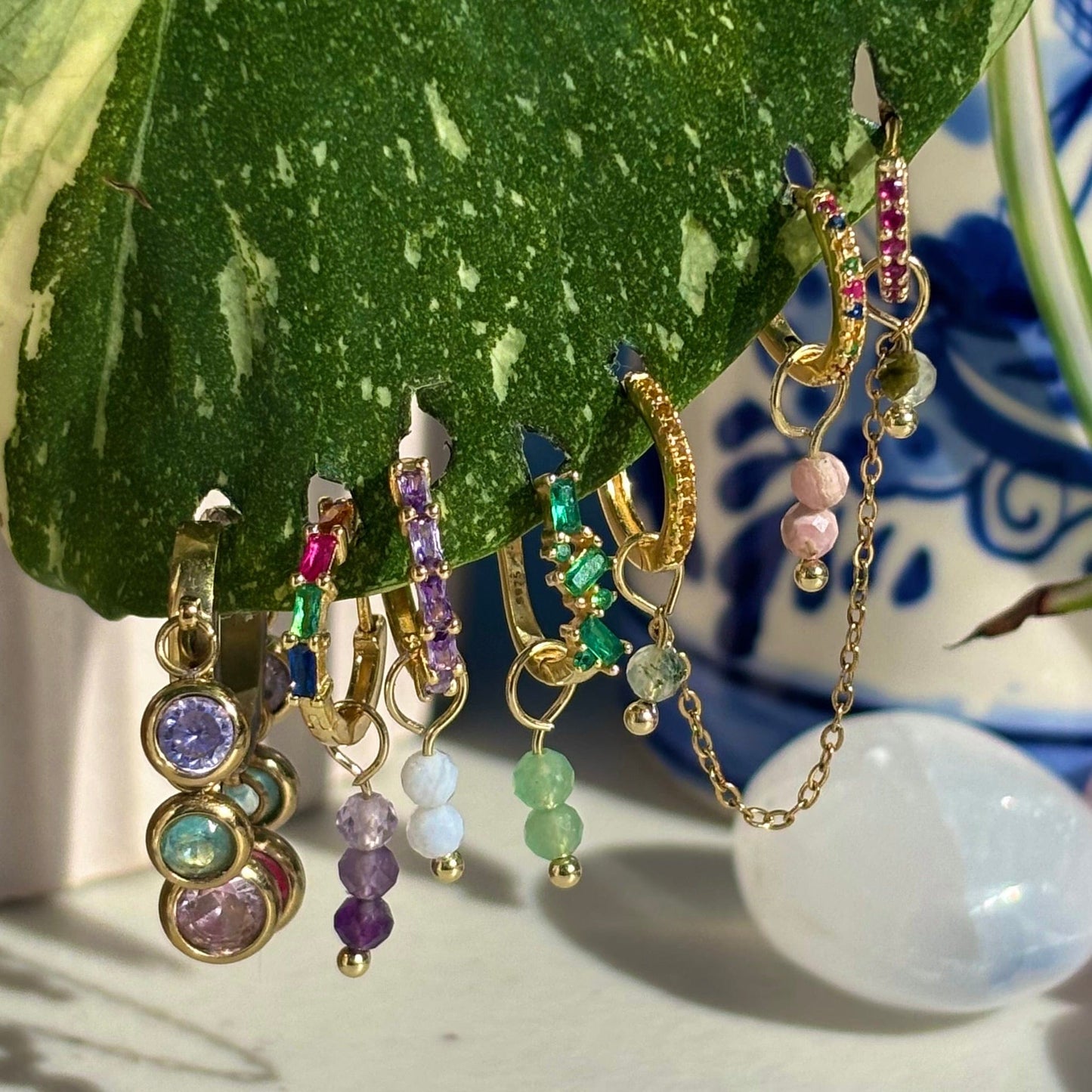 The Guide Crystals Amethyst Aphrodite Chain Crystal Earring Charm