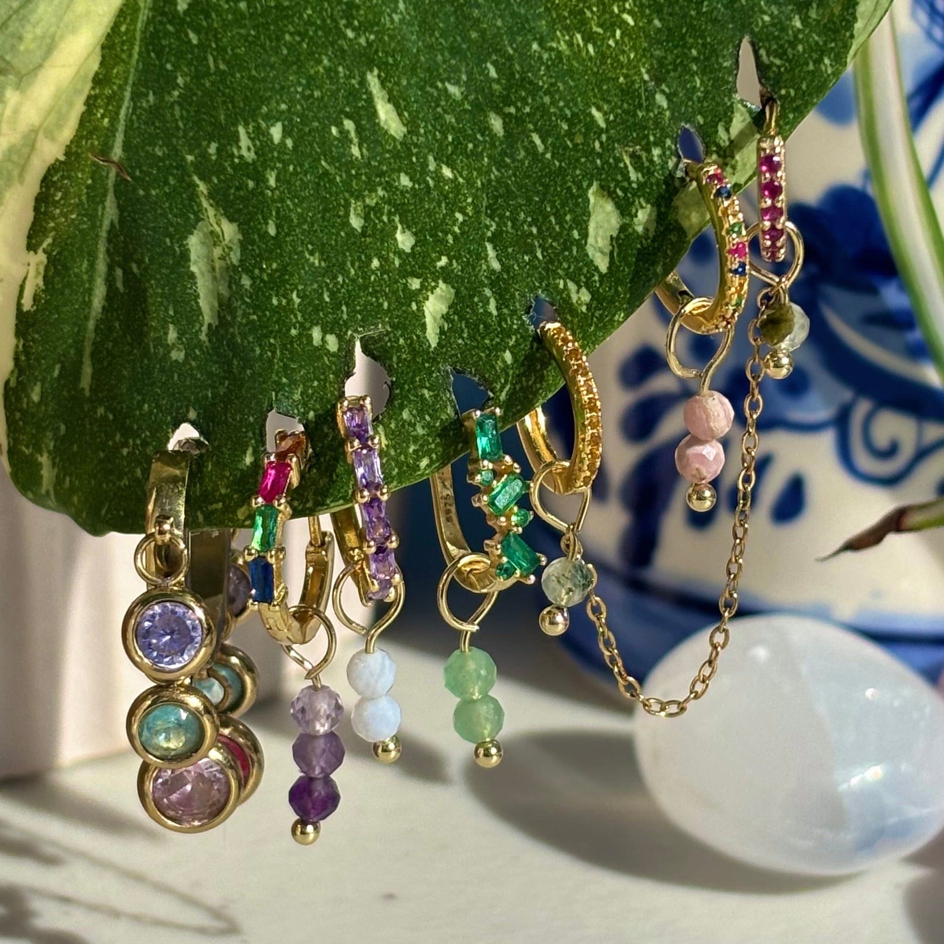 The Guide Crystals Amethyst Aphrodite Chain Crystal Earring Charm