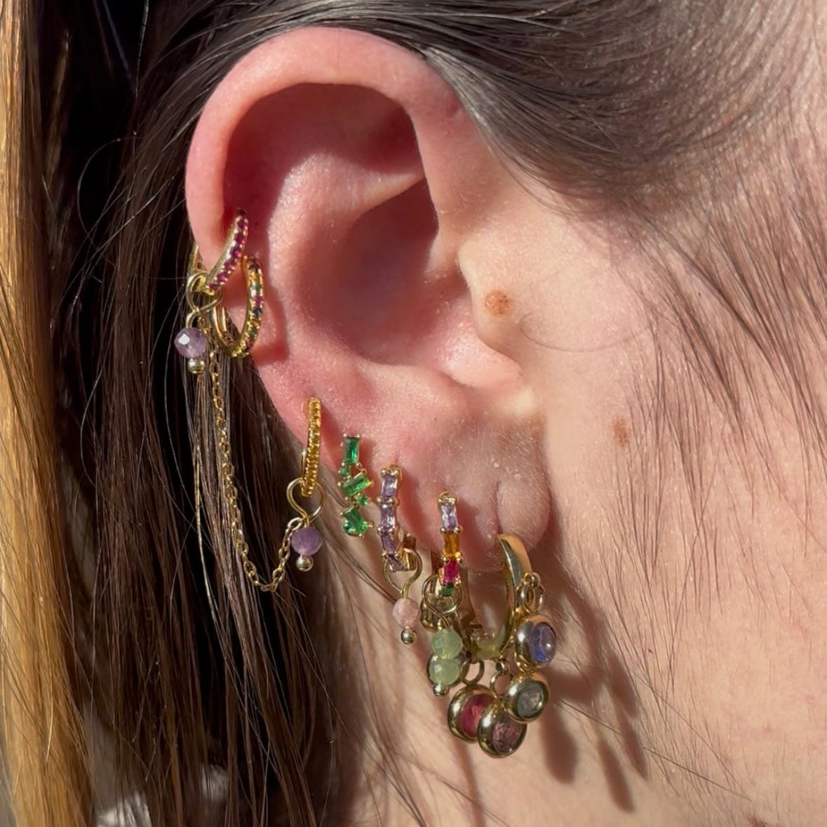 The Guide Crystals Amethyst Aphrodite Chain Crystal Earring Charm