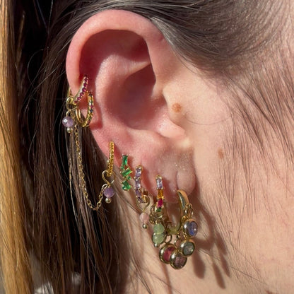 The Guide Crystals Amethyst Aphrodite Chain Crystal Earring Charm