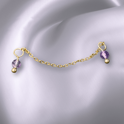 The Guide Crystals Amethyst Aphrodite Chain Crystal Earring Charm