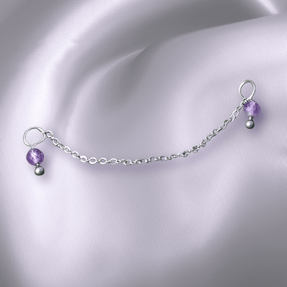 The Guide Crystals Amethyst Aphrodite Chain Crystal Earring Charm