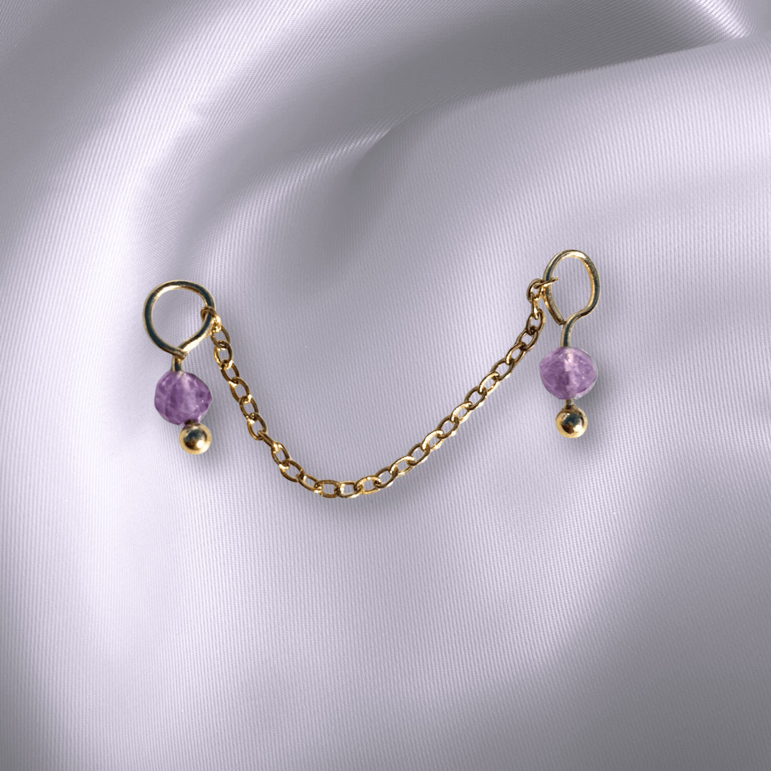 The Guide Crystals Amethyst Aurora Chain Crystal Earring Charm