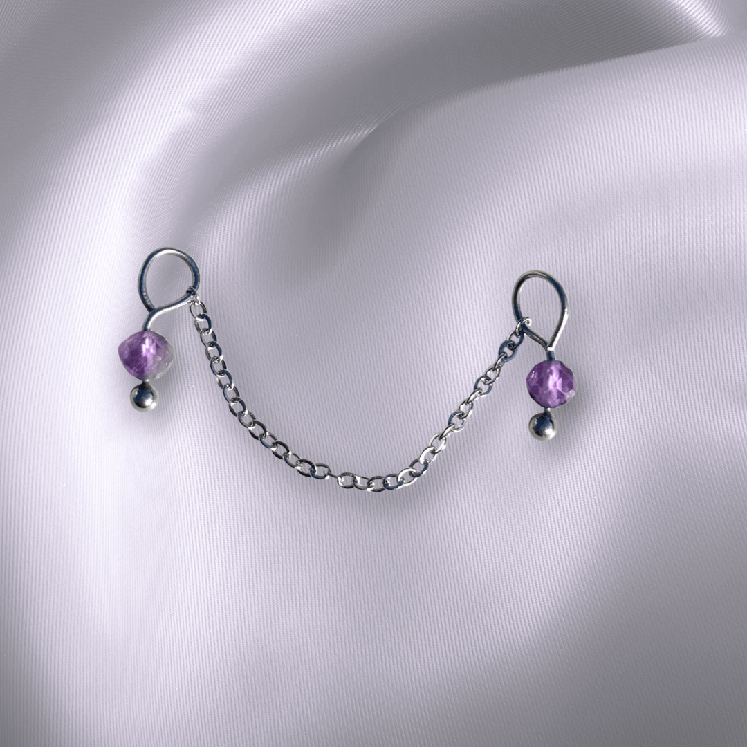 The Guide Crystals Amethyst Aurora Chain Crystal Earring Charm
