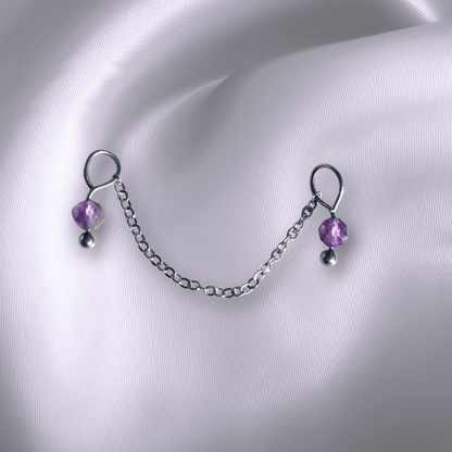 The Guide Crystals Amethyst Aurora Chain Crystal Earring Charm