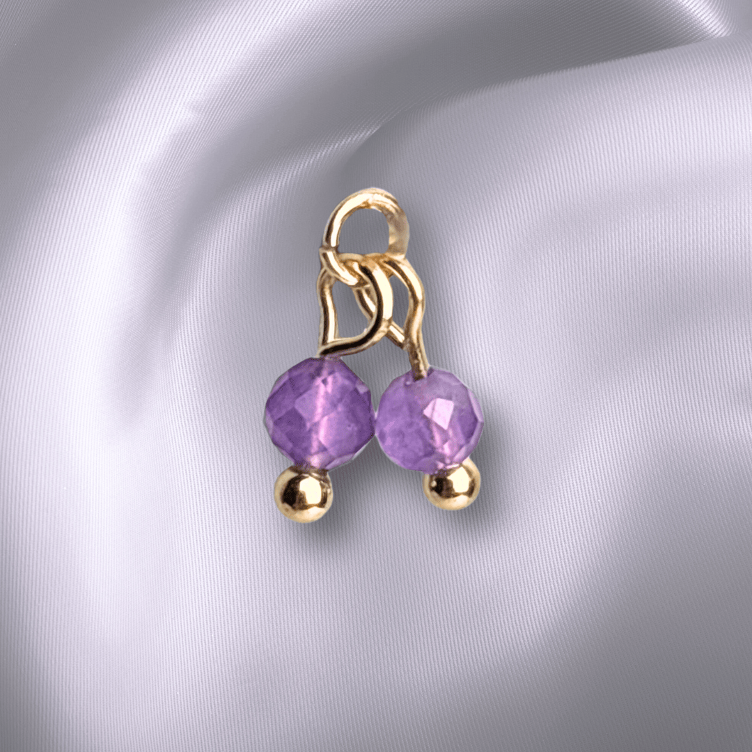 The Guide Crystals Amethyst Cherry Charm for Stud Earrings